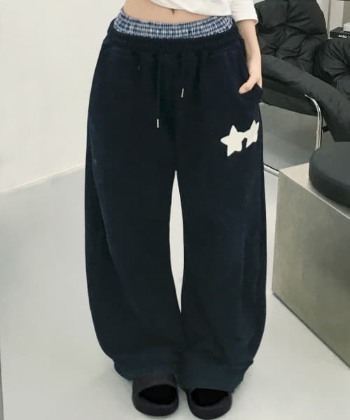 Checked Layered Curved Balloon Pants (3 Colors)