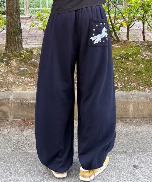 Circling Horse Curved Balloon Pants, 3 Colors