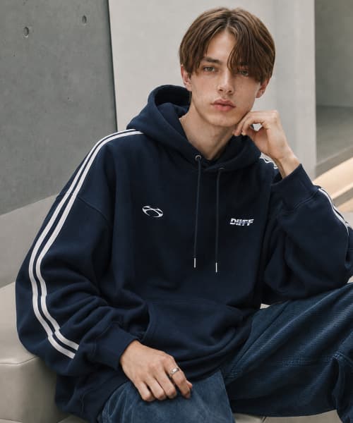 Double Strip Track Oversized Hood T-Shirt 4 Color [DIFI_6003]