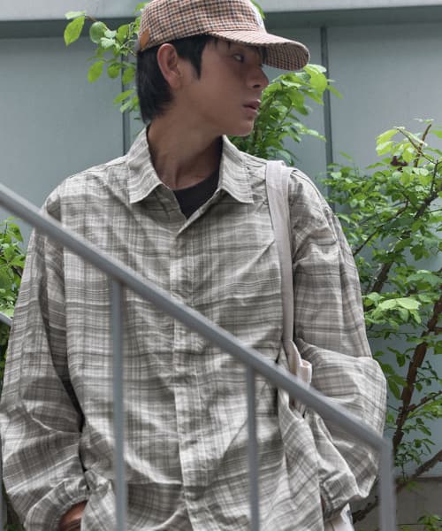 BC Vintage Check Nylon Shirts (Gray)