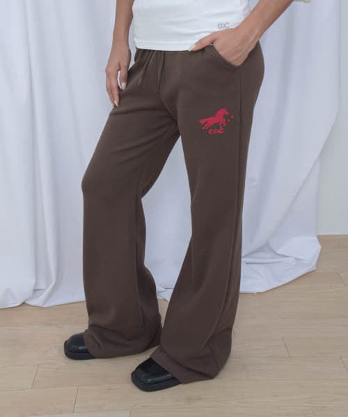 Nyeongi X CHICKS Instinct Slim Bootcut Pants Brown