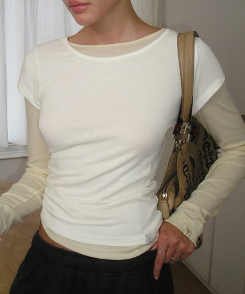 Essential Angora Half Tee - Ivory