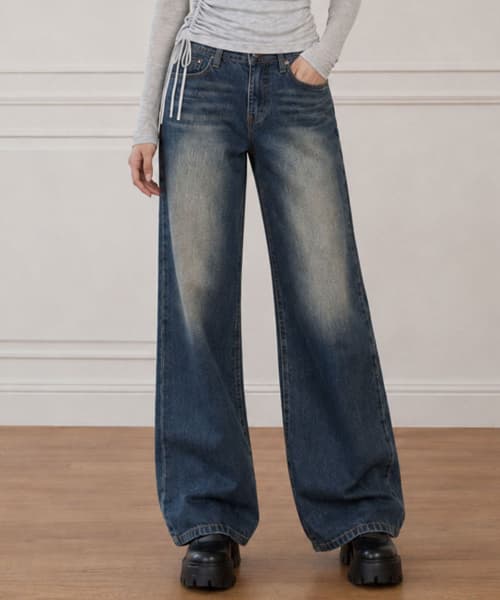 SEAH Washed Wide Straight Denim Pants 1 Color [ANBD_6033]