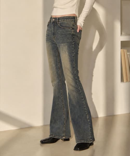 ROTNO Long Bootcut Denim Pants 4 Colors [ANBD_6034]