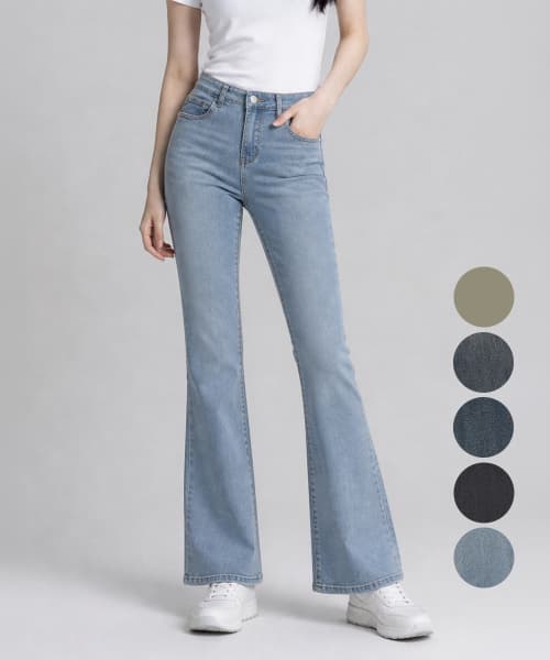 Spring/Fall Slim Stretch 2-Length Women's Bootcut Denim Pants DQFLJN20
