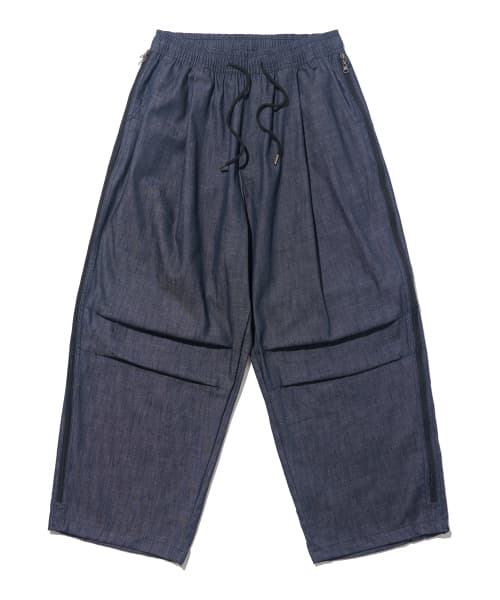 Side Zipper Balloon Denim Pants (Deep Indigo)