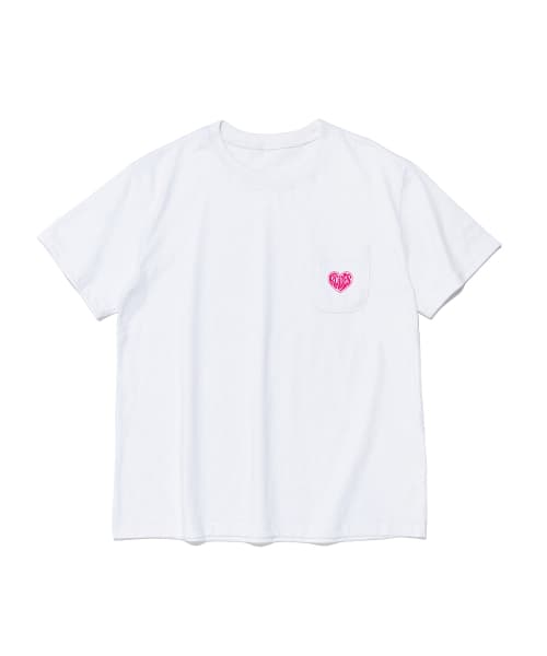 Heart Frame Logo Pocket Short Sleeve T-Shirt (White)