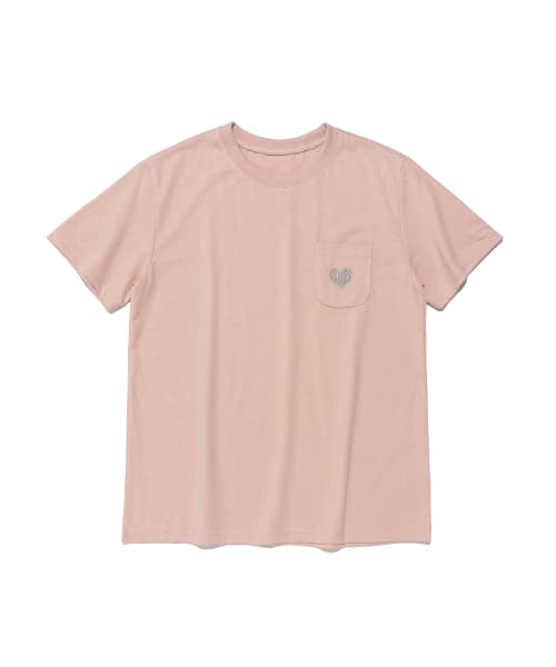 Heart-Frame Logo Pocket Short-Sleeve T-Shirt (Pink)