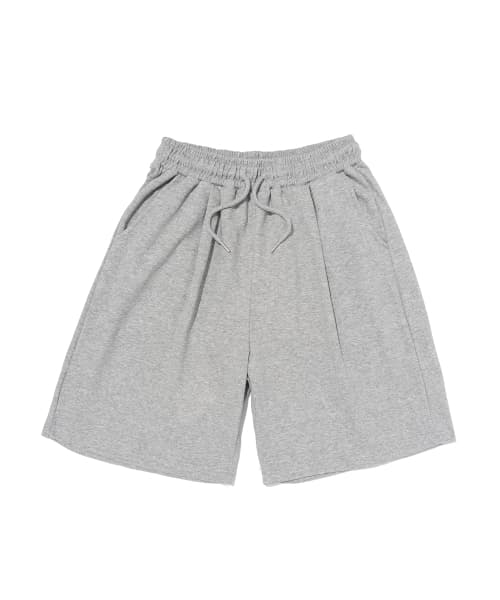 Soft Solid Pintuck Cotton Shorts (Gray)
