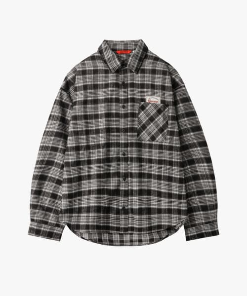 Vintage Semi Crop Check Shirts GEE267-112 Black