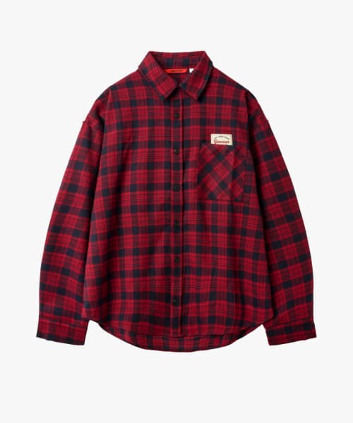 Vintage Semi Crop Check Shirts GEE267-112 Red