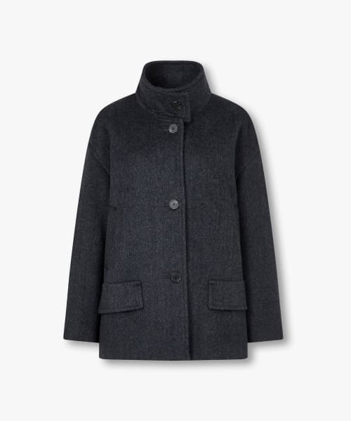 High-Neck Short Coat _Charcoal_ 9196413113