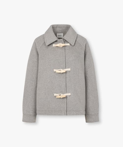 Toggle Button Short Coat _Melange Beige_9196413111