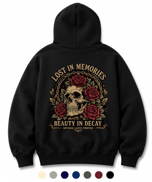 SKULL Graphic Print Oversized Hoodie, 7 Colors